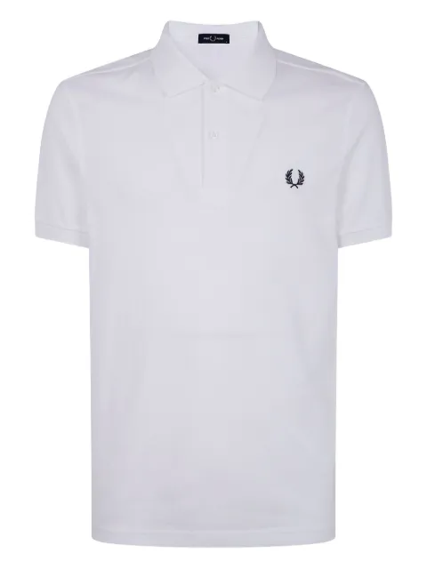 Fred Perry laurel wreath-embroidered polo shirt White FPM600055