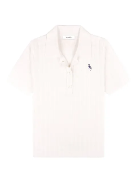 Sporty & Rich SRC ribbed logo polo top White WS069620305