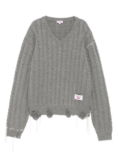 Charles Jeffrey Loverboy Label cable knitted jumper Grey LABELCABLEKNITTEDJUMPER