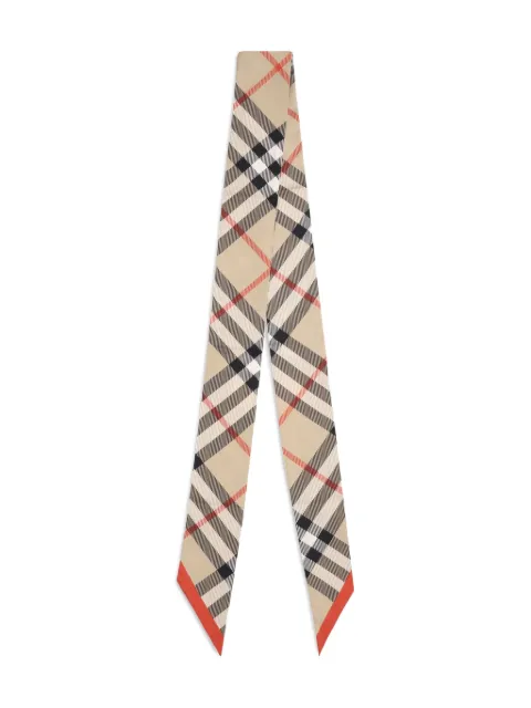 Burberry check-pattern silk scarf Neutrals 8116997