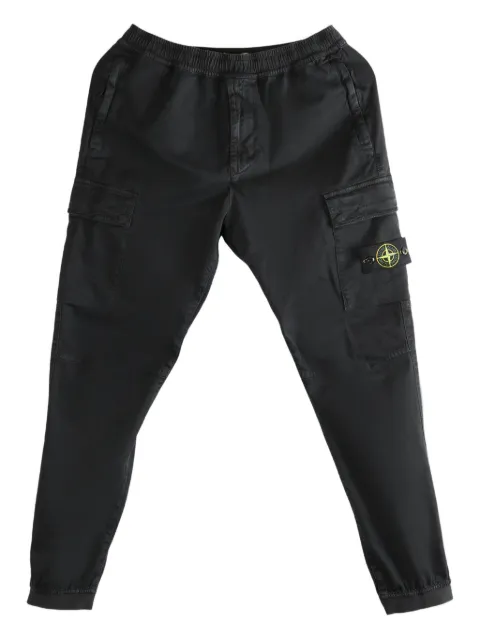 Stone Island 3100033 stretch organic broken-twill cotton old effect cargo pants Black L2S153100033S00L1