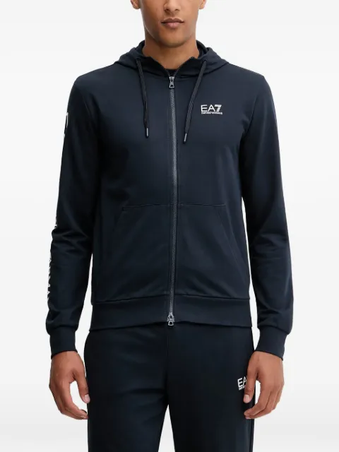 Ea7 Emporio Armani logo-print zip-up hoodie Blue 7M000568AF13512