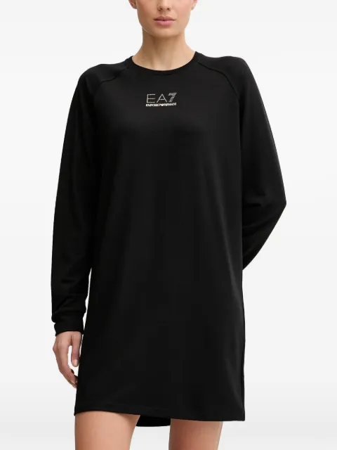 Ea7 Emporio Armani crew-neck long-sleeve logo dress Black 7W000528AF12482