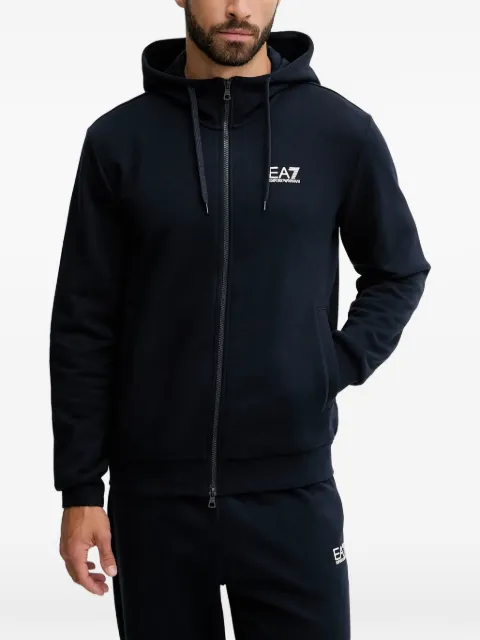 Ea7 Emporio Armani logo-print hoodie Blue 8NPV68PJVTZ