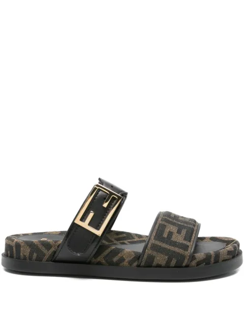 FENDI Feel FF-logo buckle sandals Brown 8X8710AEGV