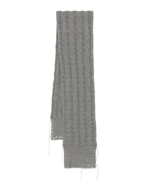 Charles Jeffrey Loverboy cable-knit stitching-detail scarf Grey 052140301