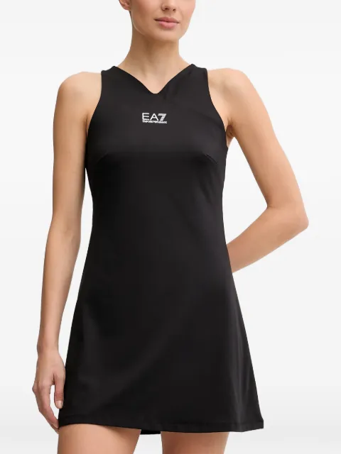Ea7 Emporio Armani V-neck logo-detail shorts set Black 7W000317AF14524