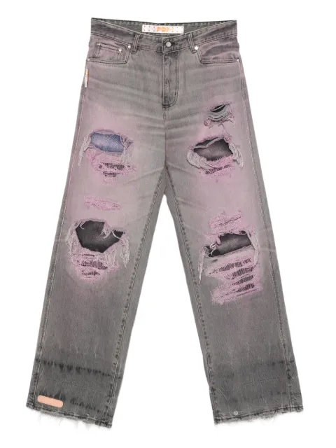 PDF distressed frayed jeans Pink DFM03032DF119