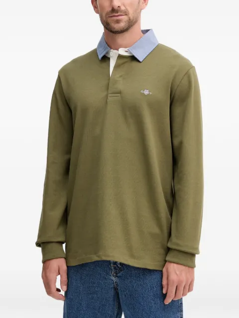 Gant chambray-collar polo shirt Green 2004082