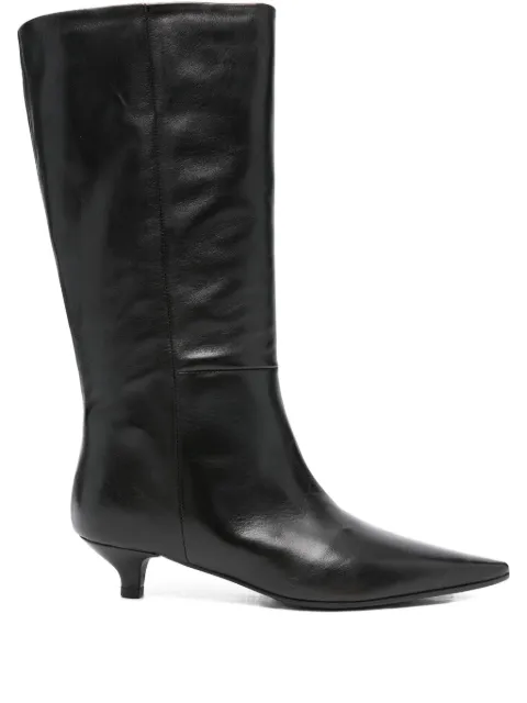 Thea Mika pointed-toe leather boots Black TMC280M0030