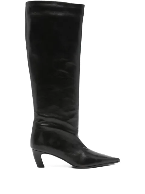 Thea Mika 60mm pointed-toe calf-leather boots Black TMC480BX0030