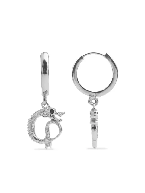 All the Luck in the World dragon hoop earrings Silver ALLTHNGSSIL9681