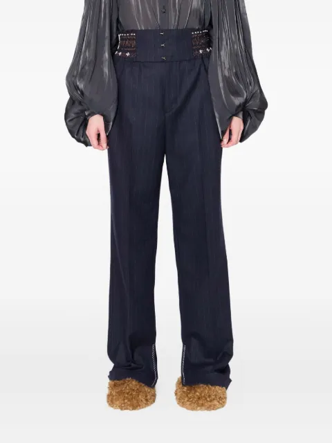 Kolor beaded pinstripe trousers Blue 25WCLP03120
