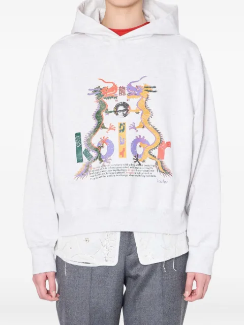 Kolor dragon-print hoodie White 25WCLT09205