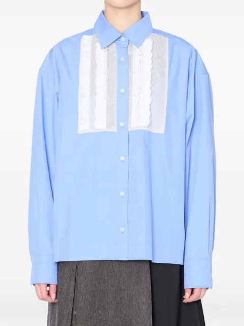 Kolor lace-panelled shirt Blue 25WCLB01116