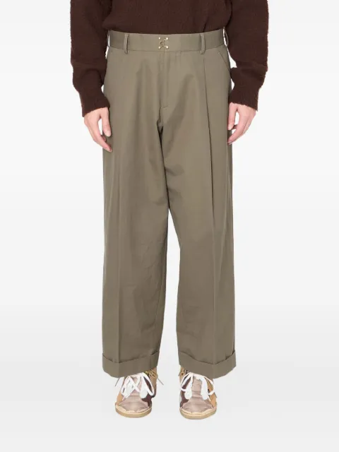 Kolor pleated-cuffed trousers Green 25WCMP08110