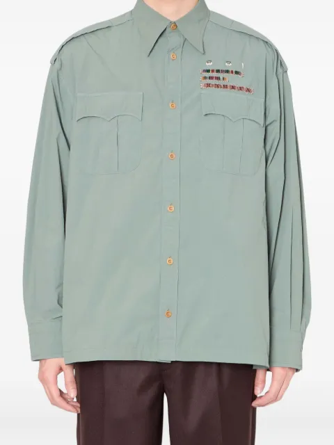 Kolor beaded-embellishment shirt Green 25WCMB03114