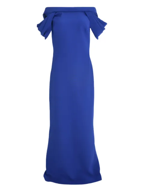 Safiyaa cap-sleeve draped gown Blue DL13711X