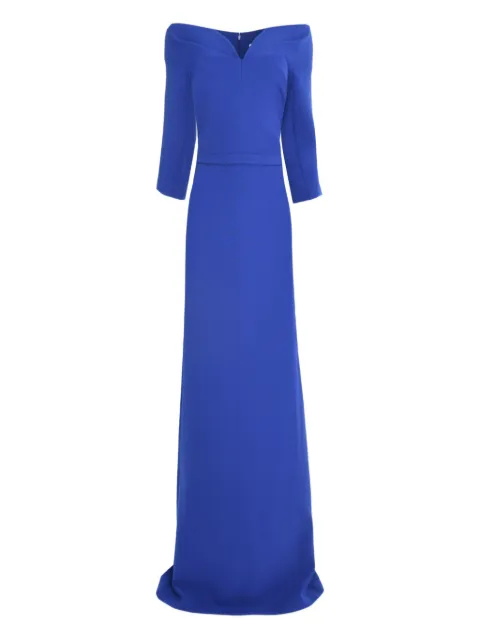 Safiyaa off-shoulder pleated gown Blue DL13561BE681