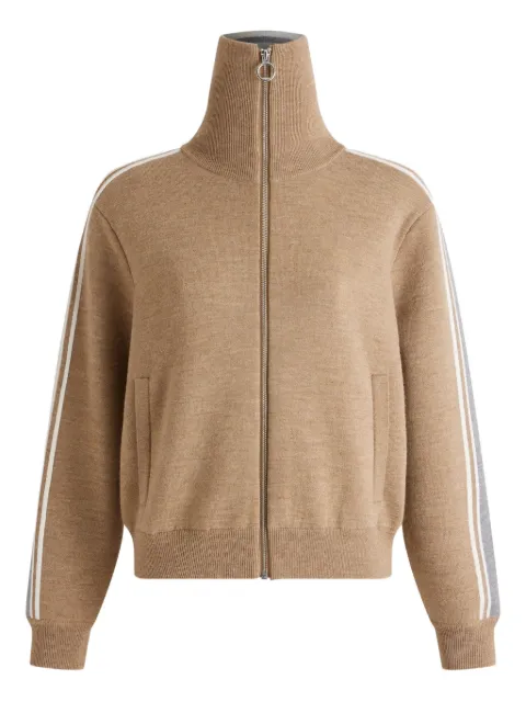 Fusalp stripe-detail zip-up cardigan Neutrals 25HI1122