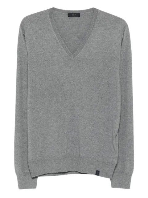 Fay v-neck wool sweater Grey NMMC1512430