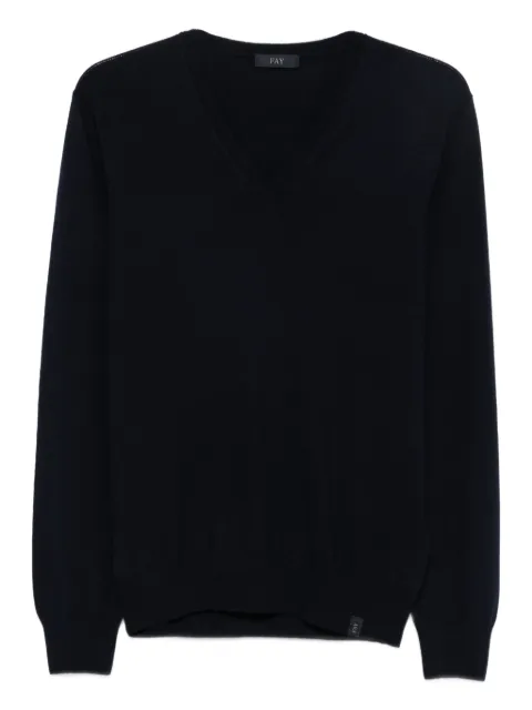 Fay V-neck wool sweater Blue NMMC1512430