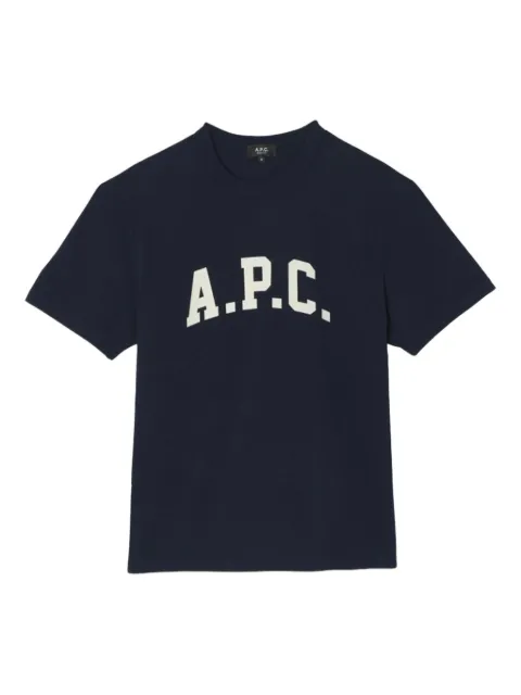 A.P.C. logo cotton T-shirt Blue COHBQH26537