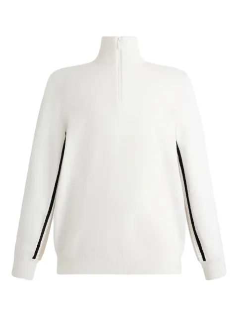 Fusalp intarsia-striped half-zip sweater White 25HI2113