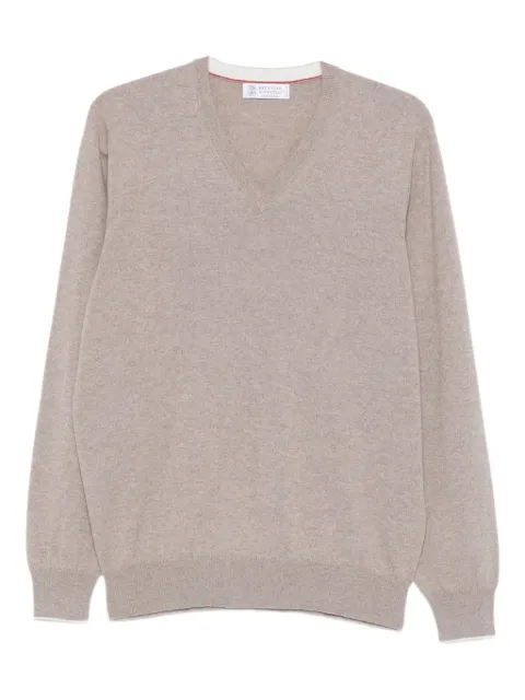 Brunello Cucinelli V-neck cashmere sweater Neutrals M2200162CGH41