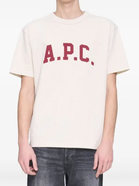 A.P.C. logo-print cotton T-shirt Neutrals COHBQH26537