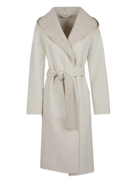 P.A.R.O.S.H. hooded belted coat Neutrals D431787LOGICAL