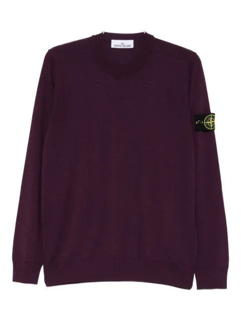 Stone Island crew-neck virgin-wool sweater Purple K2S155100071S00C4