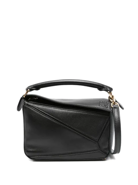 LOEWE mini Featherlight Puzzle leather cross body bag Black A510PLIX04