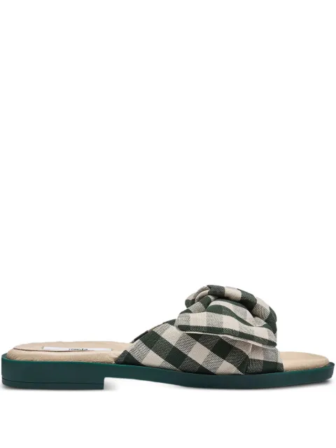 Miista gingham bow sandals Green MI001091MI1854