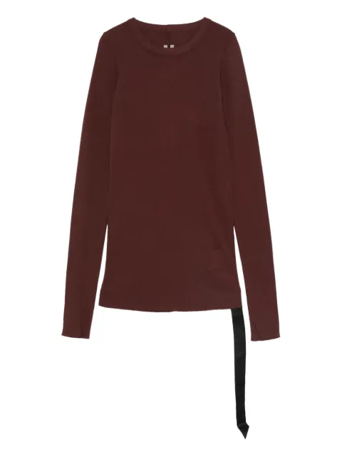 Rick Owens DRKSHDW raw-cut ribbon-detail t-shirt Brown DS02E7217RN