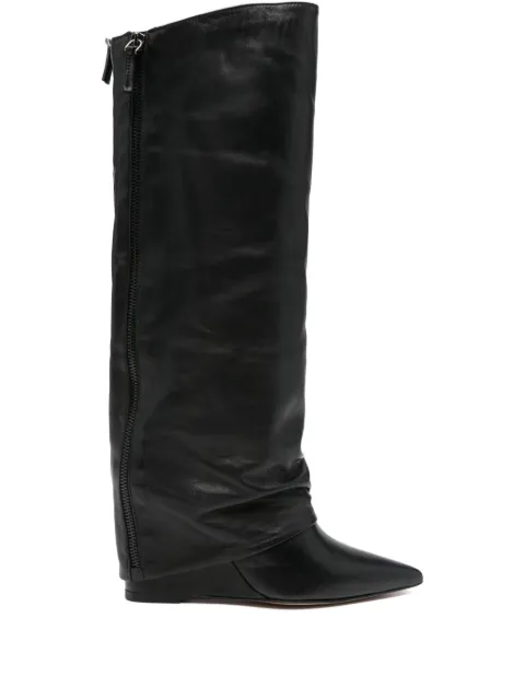 The Seller 80mm calf-leather wedge boots Black SE2001