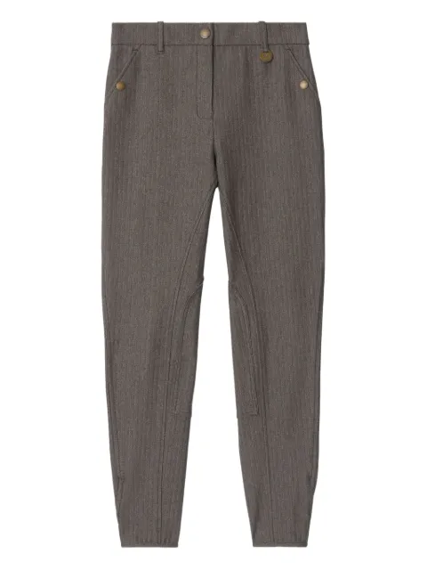 Burberry herringbone stretch cotton Jodhpurs trousers Brown 8116806