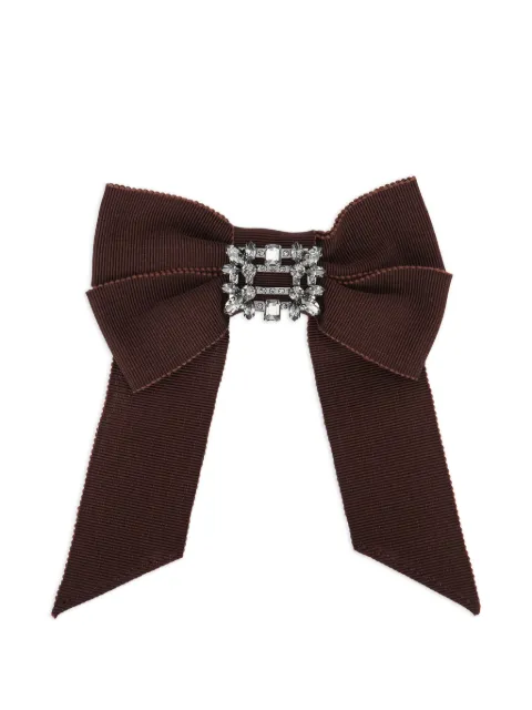 Roger Vivier ribbon bow hair clip Brown REWAC360100ARH