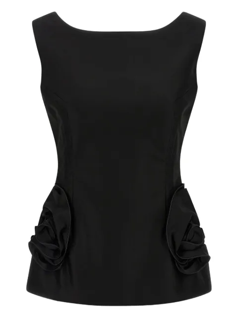 Magda Butrym floral-embellishment top Black 176725