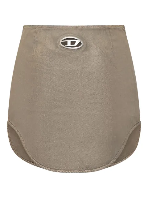 Diesel logo-plaque asymmetric skirt Neutrals A19403068TS