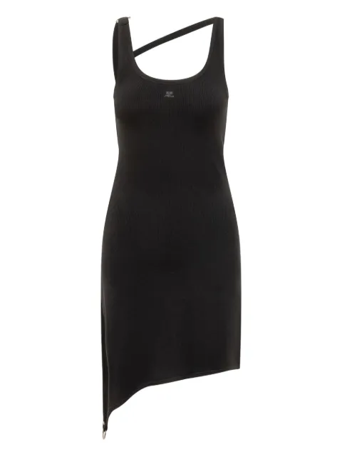 Courrèges asymmetrical-strap mini dress Black 325MRO674FI0001