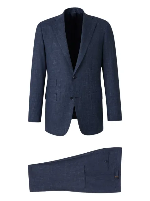 Atelier Munro single-breasted suit Blue AMPC09WOOLSILKLINEN