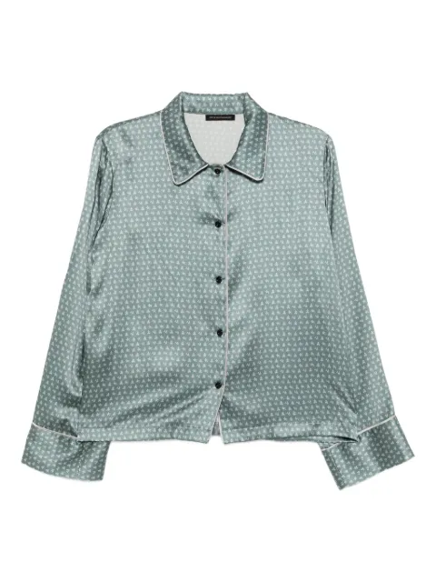 Kiki de Montparnasse Moi pajama top Green SILKLOUNGEMOIETTOILONGSLEEVEPJTOP
