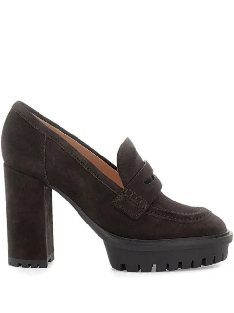Gianvito Rossi loafer-style platform heeled pumps Brown G2535770RICSUE
