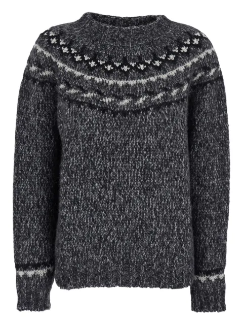 P.A.R.O.S.H. Mouline fair isle-pattern sweater Grey D510413LAILAJ837