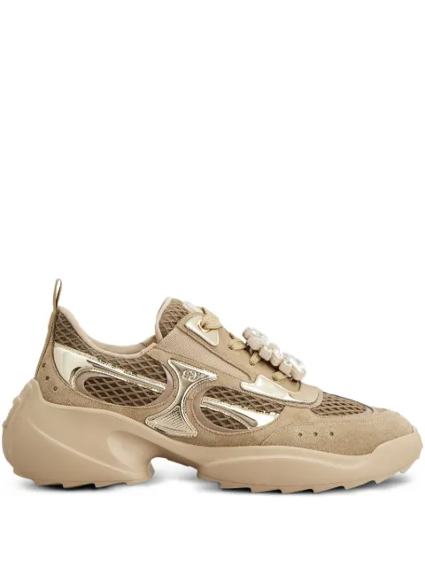 Roger Vivier Viv' on the Run crystal-embellished sneakers Neutrals RVW75640890UR61V61