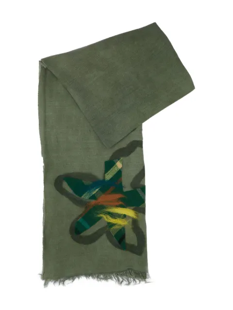 Exquisite J floral-graphic scarf Green Z504V4