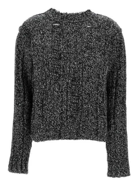 Durazzi Milano cable-knit distressed sweater Grey FW25K05FL0042B003