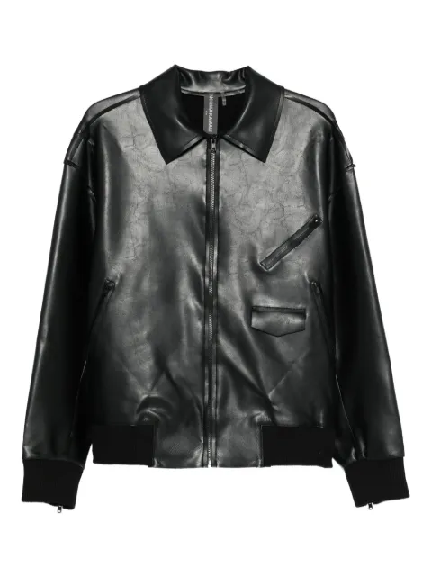 Norma Kamali Norma faux-leather shirt jacket Black ST3254LVR22001
