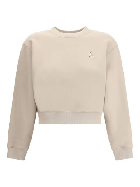 Maison Kitsuné Lady Fox-embroidered sweatshirt Neutrals PW00318KM0341